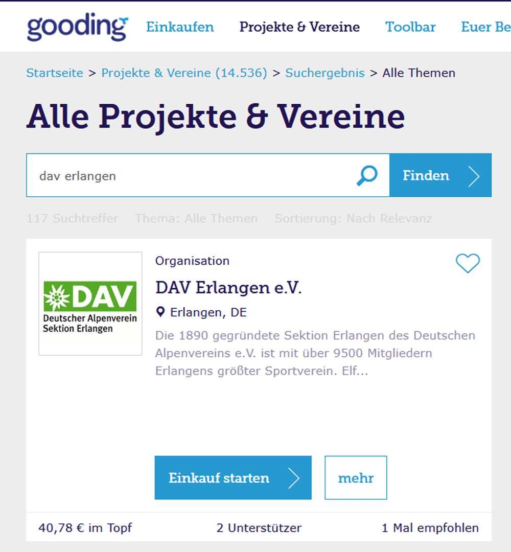 DAV Erlangen | Spenden | Gooding