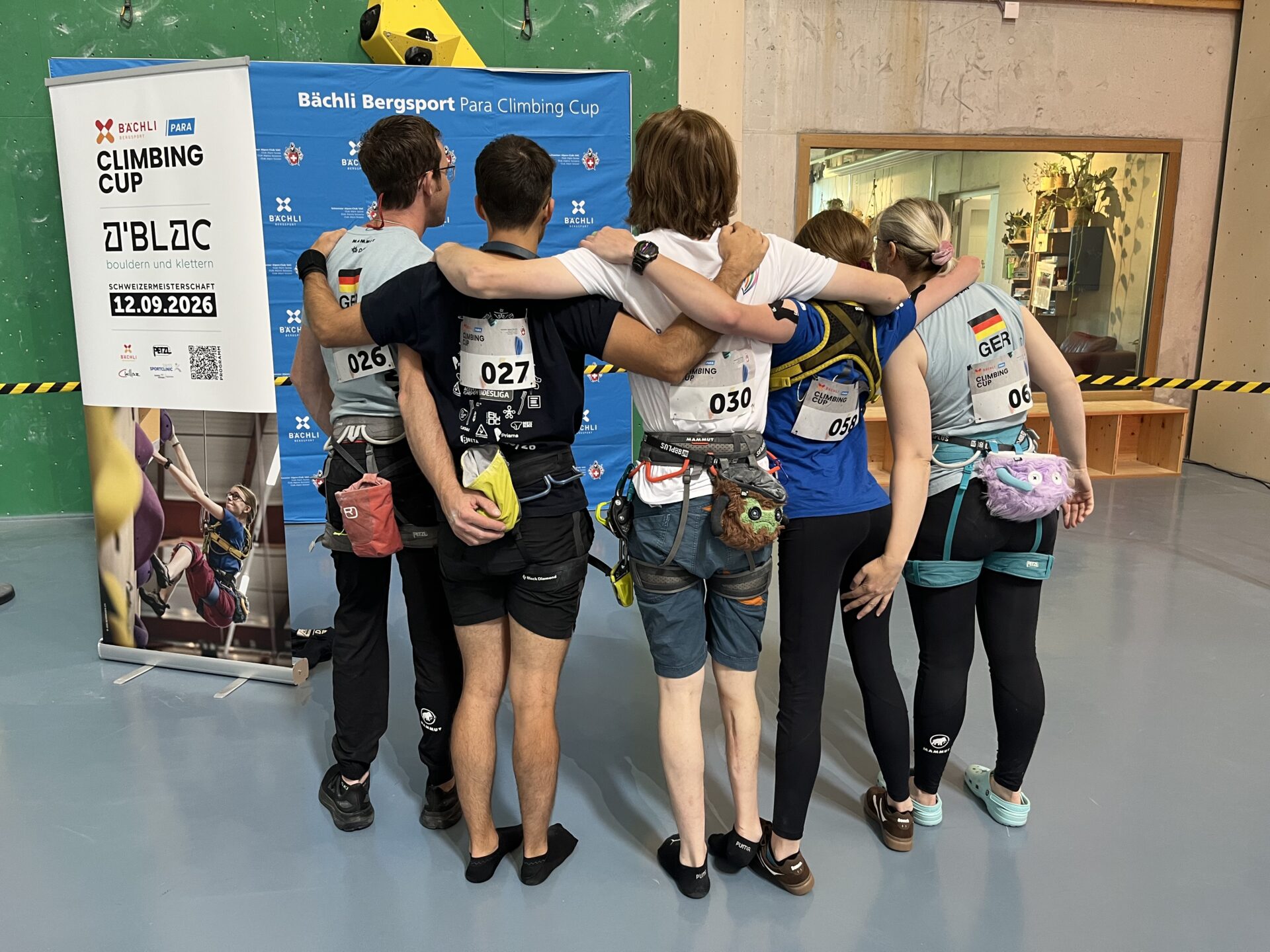 Das Deutsche Team beim offenen Paraclimbing Master in Bern. Foto: Jörg Breuning